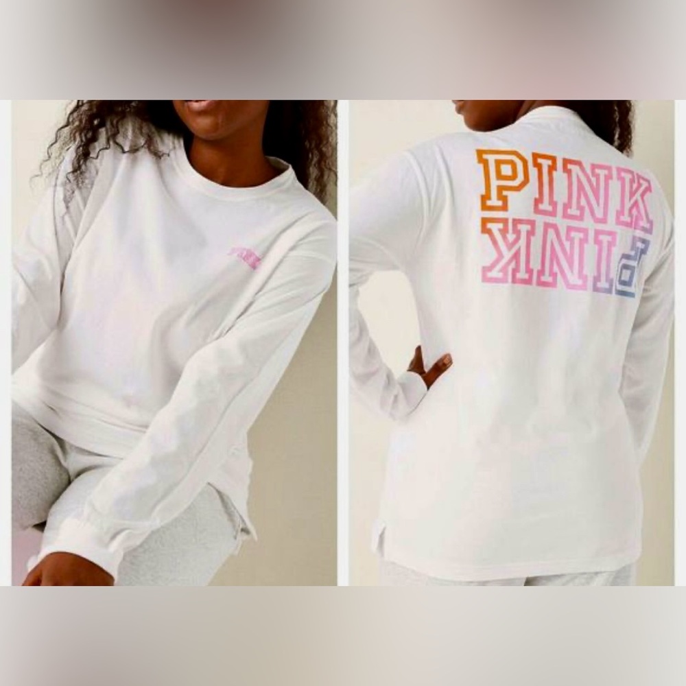 PINK long sleeve campus tee